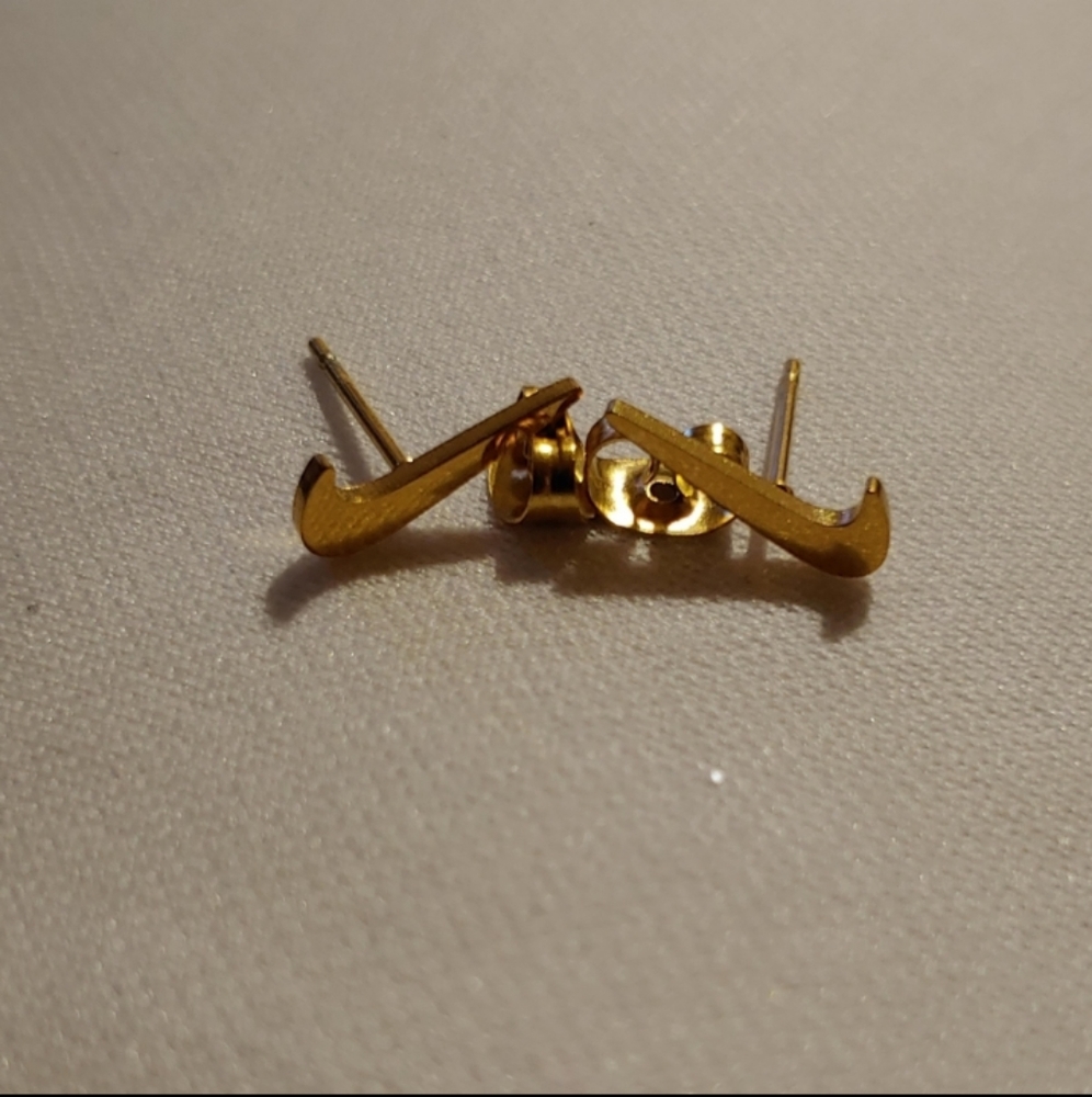 Nike swoosh earrings
